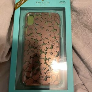 kate spade Pink Cell Phone Case with Metallic Gold Design